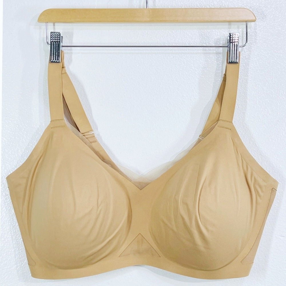 Honeylove CrossOver Wireless Bra 1X+ Sand‎ Nude Mesh Bonded Lift Support New - Picture 2 of 7